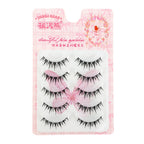 Cosplay Makeup False Eyelashes One Piece Hard Stem Baby Straight Natural Look Synthetic Fiber Strip Lashes 7-13mm C Curl Lash