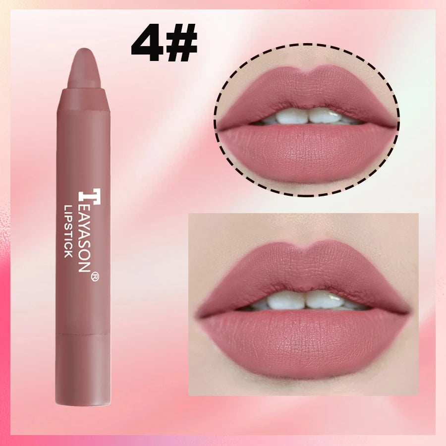Matte lipstick for easy application, smudge-proof, daily moisturizing, lipstick, holiday gift, light makeup, lip pen, lipliner,