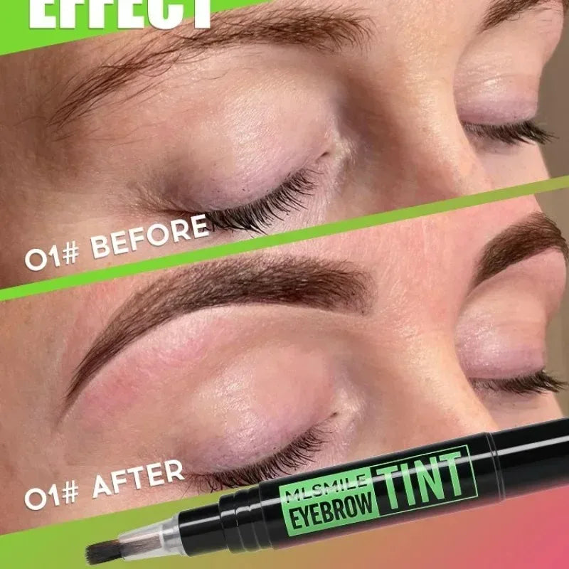 Rotating Liquid Eyebrow Dye Tint Brush Pencil Long Lasting Coloring Eyebrow Tattoo Waterproof Makeup Eyebrow Cream Stencil Kit