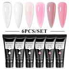 Mtssii 17PCS/Set 20ml Nail Extension Gel Set Builder UV Gel for Nails With 6W UV LED Lamp Nail Extension Tools Kit For Beginner