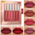 6Set Matte Lip Gloss AB two sets Not Stained with Cup Mouth Red Lip Gloss Moisturizing Long Lasting Not Easy To Fade Lip Gloss