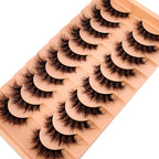 10 pairs of Russian striped eyelashes fluffy artificial mink eyelashes 3D fake eyelashes Russian curly eyelashes fake eyelashes