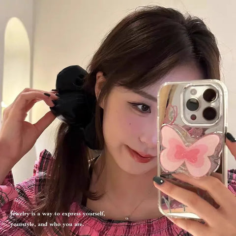 Sweet Solid Large Flower Soft Hair Band For Women Girl Lovely Hair Ornament Headband Hair Tie Scrunchie Fashion Hair Accessories