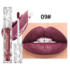 QIBEST Glitter Shimmer Liquid Lipstick High Quality Waterproof Lightweight Lip Gloss Lasting Lip Tint Makeup For Women Lip Stain