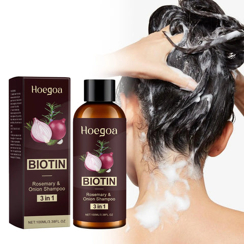 3 In 1 Rosemary Biotin Shampoo Hair Growth Thickening Anti Loss Strengthening Root Oil Control Deep Cleansing Volumizing Shampoo