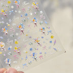 1pcs Dream Flower Window Shell Light Nail Art Stickers Japanese Flower Self Adhesive Stickers Press On Nails Decoration Decals