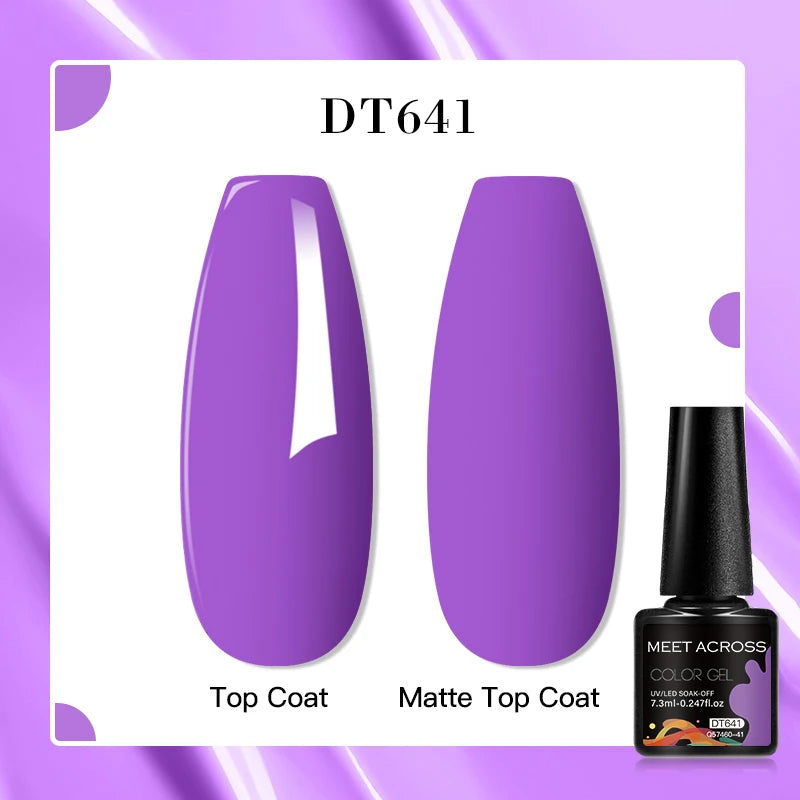 MEET ACROSS 8 Colors Mirror Gel Nail Polish Long-lasting Quick-drying Metallic Gold Silver Red Semi Permanent Varnish Nail Art