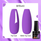 MEET ACROSS 8 Colors Mirror Gel Nail Polish Long-lasting Quick-drying Metallic Gold Silver Red Semi Permanent Varnish Nail Art