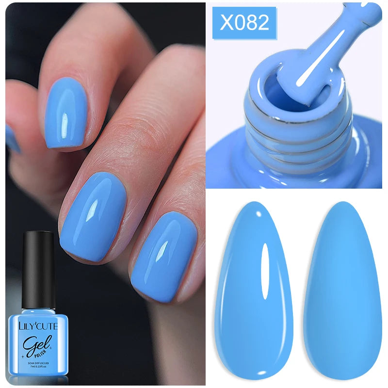 LILYCUTE Nude Crystal Rubber Base Gel Nail Polish Natural Color Semi Permanent UV Gel Soak Off Self Leveling Nail Gel Varnishes