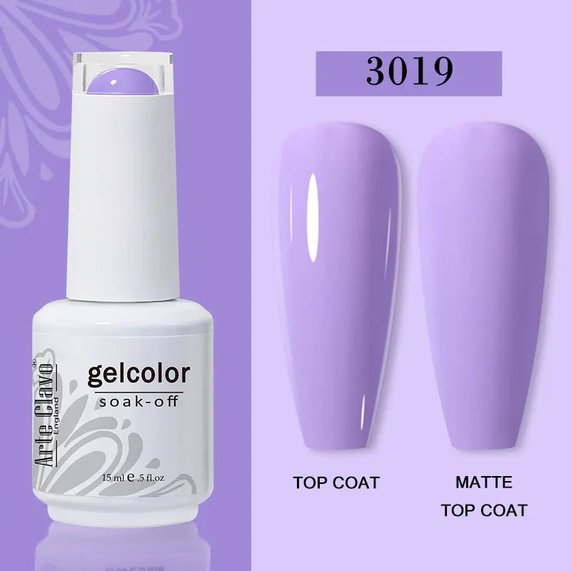 Arte Clavo Transparent Nude Pink Color Jelly Gel Nail Polish Semi Permanent 15ml Top Coat Soak Off UVLED Varnish Nail Art Design