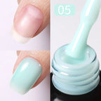 BORN PRETTY 15ml Milky Pink Rubber Base Gel Nail Polish Glitter Semi-Permanent Varnish Soak Off Self Leveling UV LED Polish