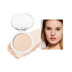 QIBEST Pressed Powder Oil-Control Long-Lasting Face Setting Powder Compact Powder Full Coverage Concealer Makeup Base Foundation