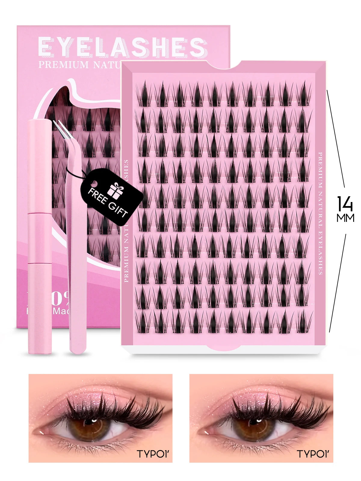 GROINNEYA Cluster Lashes Kit Manga Lashes Natural Eyelash extension Cluster Natural Volume Individual Lashes Mixed Tray Lashes