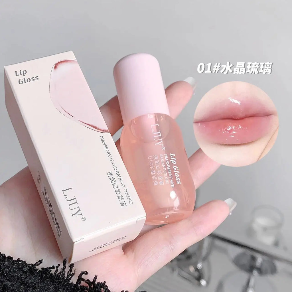 Crystal Jelly Lip Care Oil Fade Lip Lines Fruit Lip Gloss Transparent Hydrating Plumping Lips Coat Lip Gloss Makeup Cosmetics