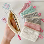 Instagram Bow Silver Shiny Makeup Bag Small Portable Carrying Bag Earphones Data Cable Storage Bag Wallet