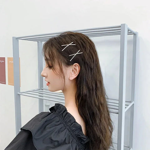 2pcs Cross Crystal Hairpins Rhinestone X Hair Clips Barrettes Simple Side Clip Bridal Headwear Girl Fashion Hair Accessories New