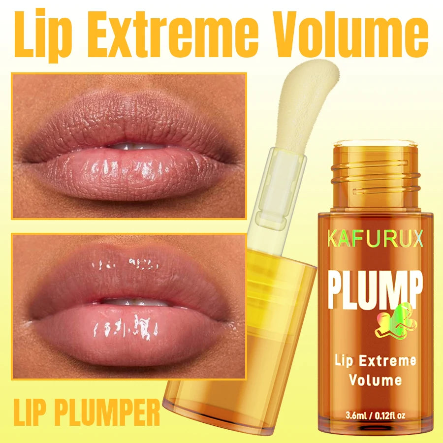 1PC Sexy Lip Plump Long Lasting Lip Oil Moisturizing Lip Gloss Serum Instant Volumising Essence Oil Repair Lip Fine Lines Increa