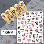 Nail Art Sticker Angel Flower Pattern Stickers Cupid Self-Adhesive Nail Decals Stickers Decoration Press on Nails Accessories