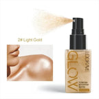 Pearlescent Glitter Spray Shimmer Oil Spray Lasting Shine Gold Bronze Contour Brighten for Face Body Sparkle Liquid Highlighter