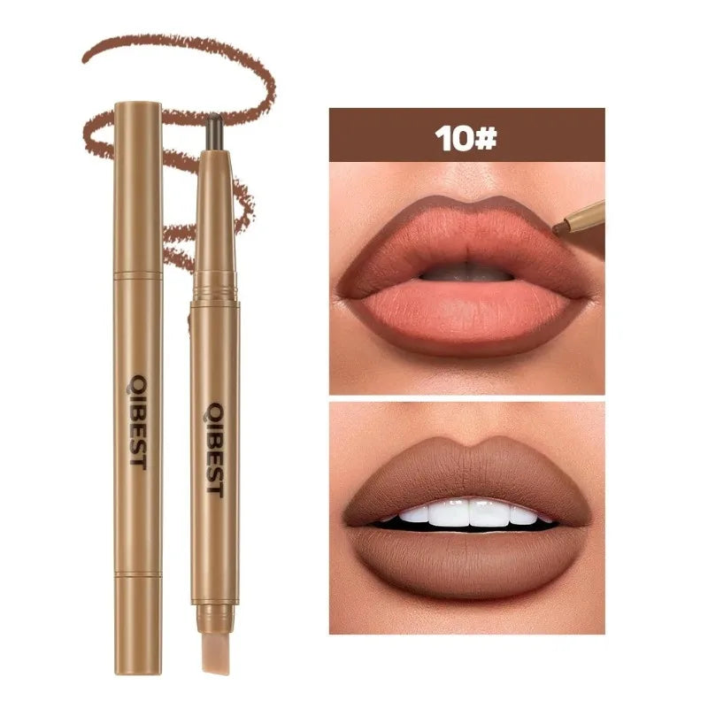 Luxury Matte Lip Liner Long-Lasting Smooth Brown Application for Perfect Outline & Filling, Versatile Shades for All Skin Types