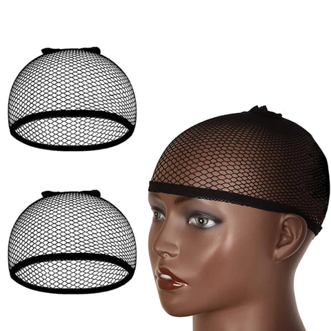 Long Wig Caps, Open End Mesh Net Liner Weaving Cap, Wig Caps ForWomen Black Pack Of 6 Pcs