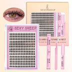 Eyelash Clusters Kit Reusable Soft Eyelash Extension With Bond&Seal Lash Tweezers Glue Remover Full Makeup Tool