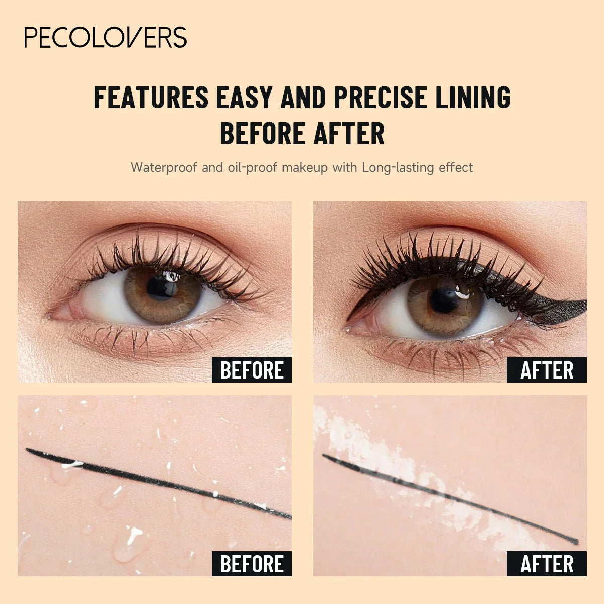 3PCS Ultrafine Liquid Eyeliner - Waterproof, Anti-fouling, Silky, Quick-drying, Durable, for Precise Eye Makeup Applications