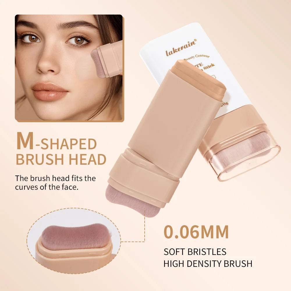 Concealing Foundation Stick 5 Shades With Built-In Brush Brighten Lightweight And Waterproof Formula Face Contour Stick Makeup