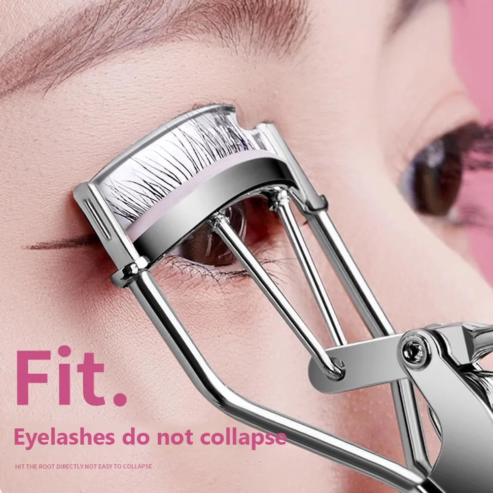 Rock Sweet Portable Eyelash Curler Stainless Steel Long Lasting Comfort Grip Eyelash Curler with Free Refill Pads