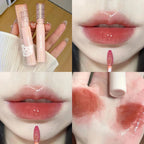 Cherry Pink Waterproof Mirror Finish Water Lip Gloss Nude Brown Clear Tint Glass Lip Oil Liquid Makeup for Luminous Look