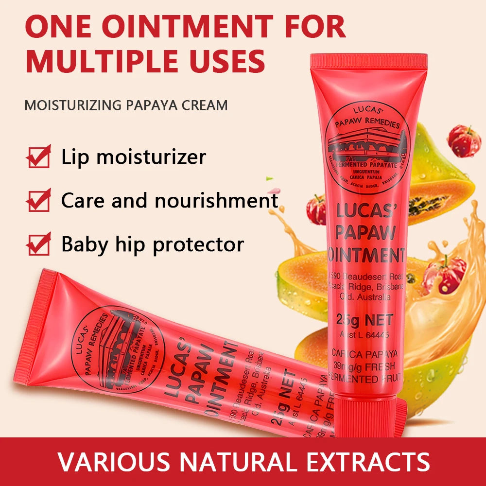 Papaw Ointment Balm Lipstick Moisturizing Anti Drying Multifunctional Hydrating Universal Cream Lip Balm Oil 25g Lucas Face Care