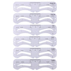 The New Fixed PVC Eyebrow Shaper Template Can Be Reused With High-quality Stickers For Elegant Eyebrow Makeup Tools 6PCS