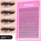 WOSHEER Lash Clusters Kit Lash Spikes Eyelash Clusters Volume Individual Lashes DIY Spiky Lash Extension Manga Clusters Eyelash