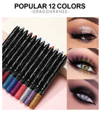 1Pc Metallic Purple Eyeshadow Pencil Glitter Silkworm Liner Pen Highlighter Long Lasting Gold Blue Cream Eye Shadow Stick Makeup