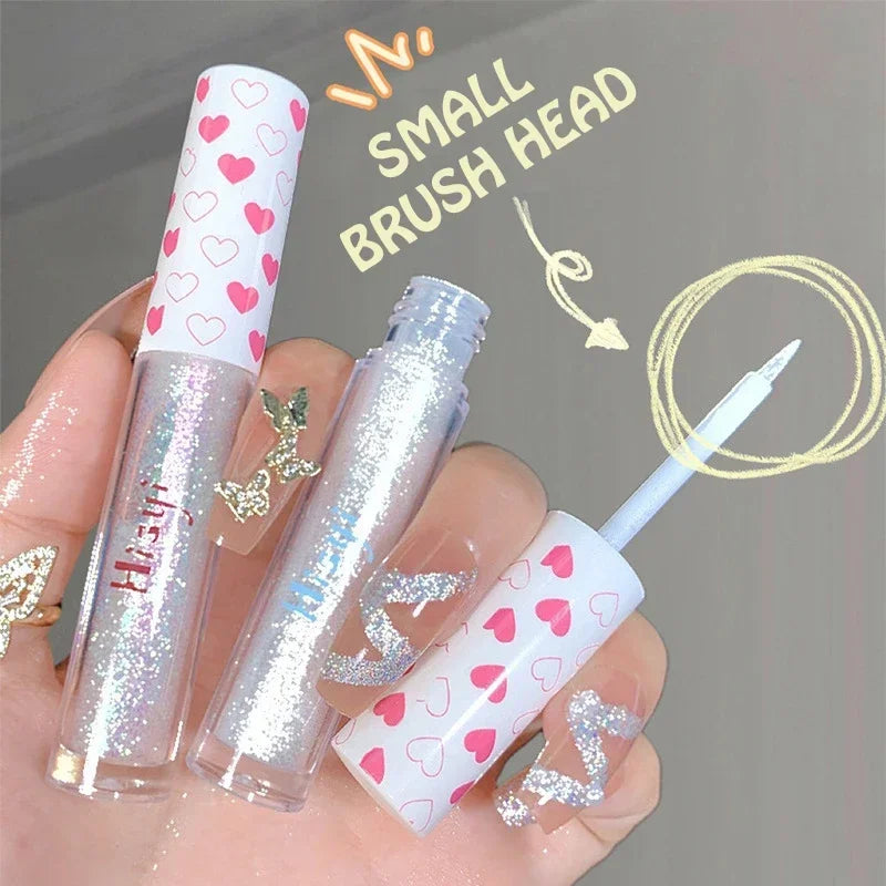 Liquid Eyeshadow Highlighter Waterproof Ultra Shiny Long-lasting Sheet Monochrome Glitter enhances silkworm eyeshadow