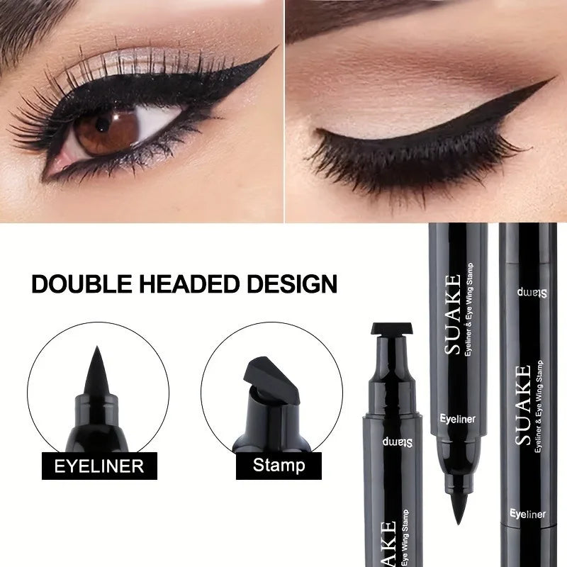 Black Eyeliner Stamp Triangle Dual-ended Liquid Eyeliner Waterproof Sweat-proof Quick Dry Eyeliner Makeup Seal Tool Cosmetics
