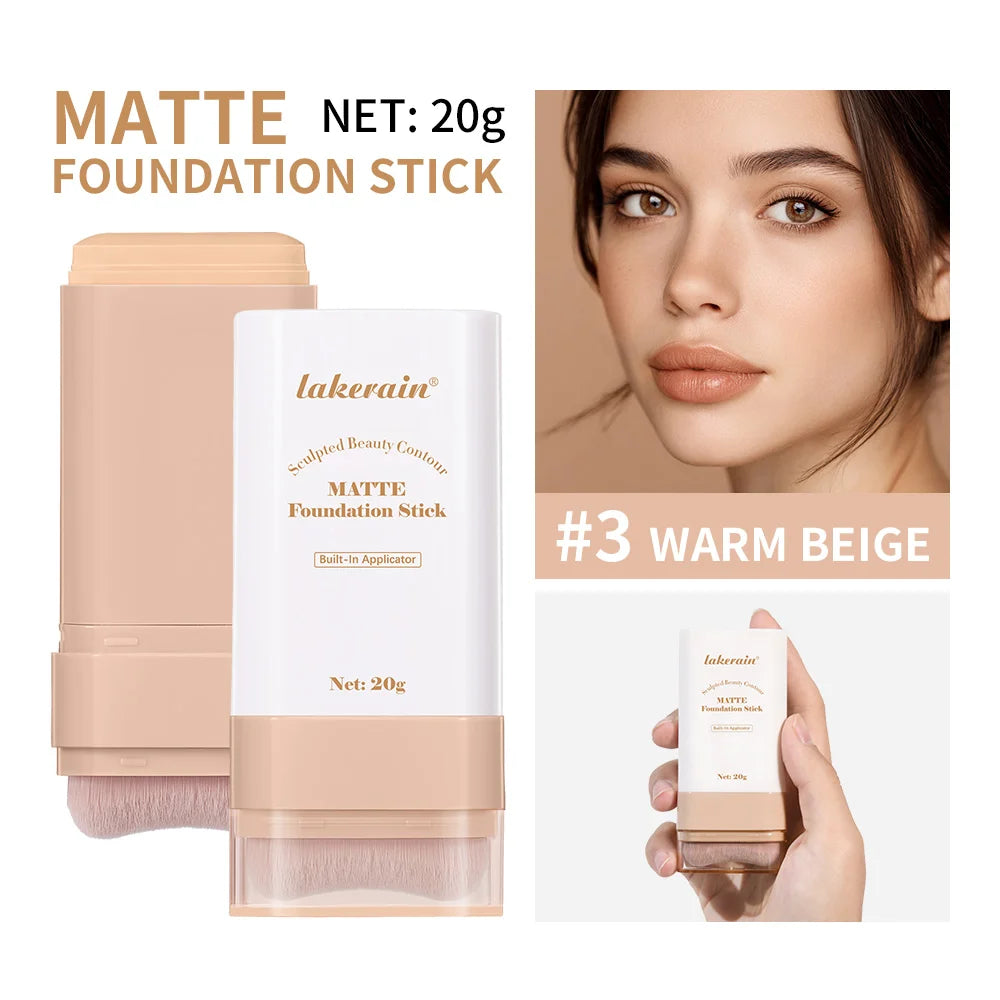 Concealing Foundation Stick 5 Shades With Built-In Brush Brighten Lightweight And Waterproof Formula Face Contour Stick Makeup