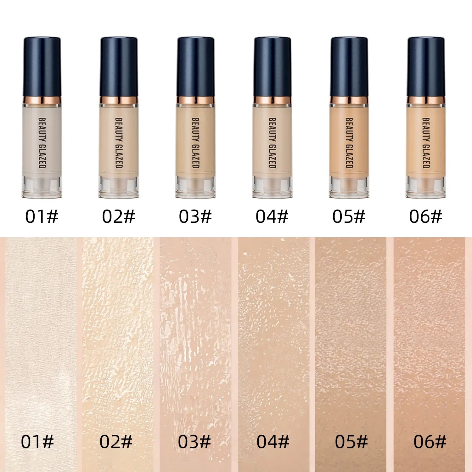 6 Color Face Liquid Foundation Waterproof Long Wear Oil Control Foundation Concealer Liquid Foundation Beauty Makeup Cosmetic
