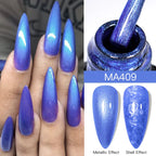 MEET ACROSS 7ml Shimmer Metallic Nail Gel Polish Glitter Mirror Effect Nail Supplies Vernis Gel for Nails UV/LED DIY Manicure
