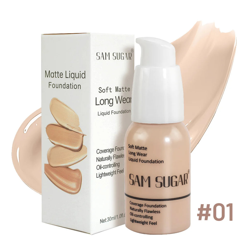 SAM SUGAR 6Color Concealer Liquid Foundation Long Lasting Oil Control Natural Soft Moisture Waterproof Constant Makeup Concealer
