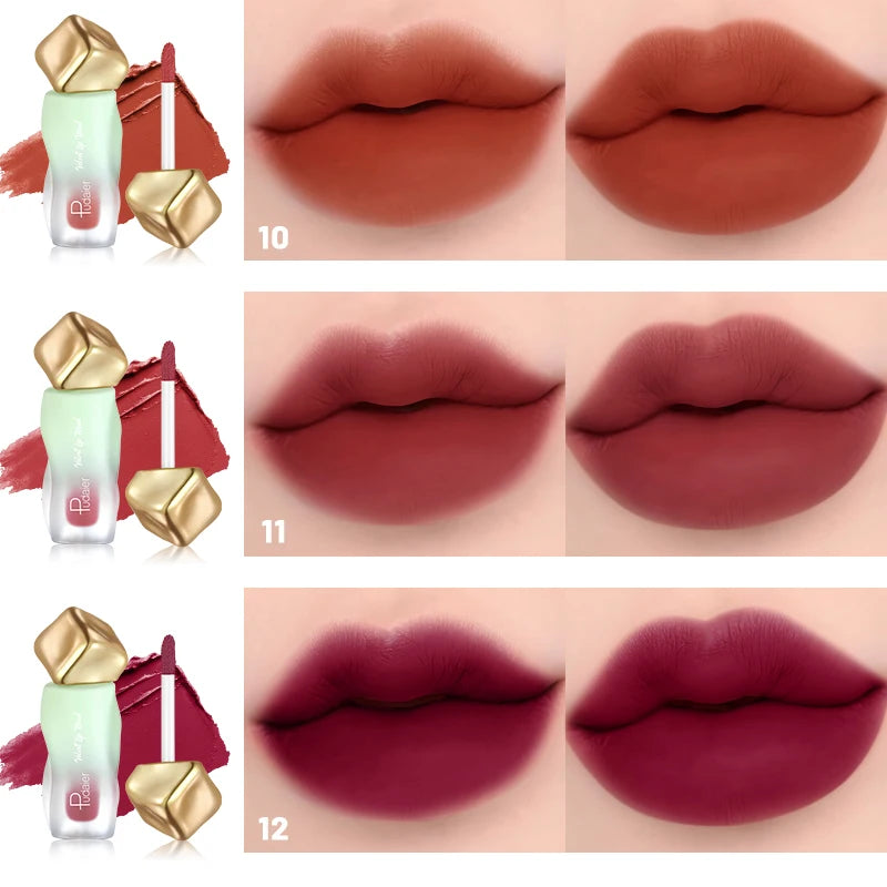 Matte velvet lip glaze, long-lasting waterproof non-sticky, smooth and easy to apply, smudge-proof, moisturizing cream formula