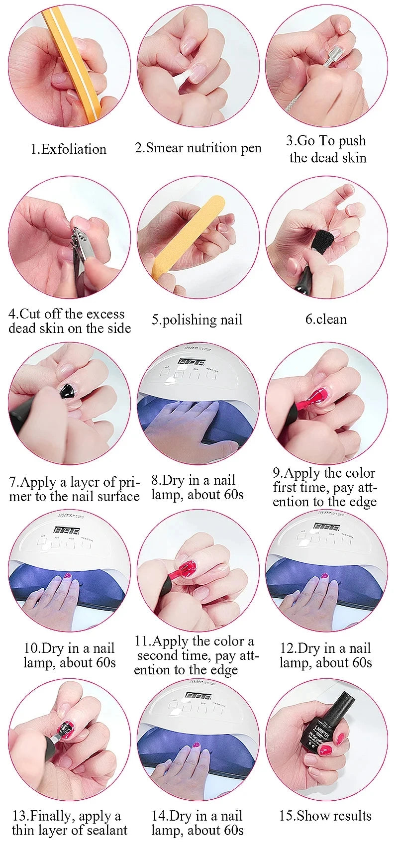 Nail Gel Kit With LED Nail Light Dryer Nail Drill Machine Poly Nail Extension Gel Varnish Kit Soak Off Polish Manicure Tools Kit