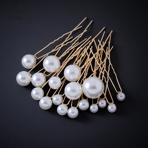 Bridal Wedding Hair Accessories Rhinestone Hair Pins Forks for Women Pearl Hairpins Bride Headpiece Party Jewelry Gift