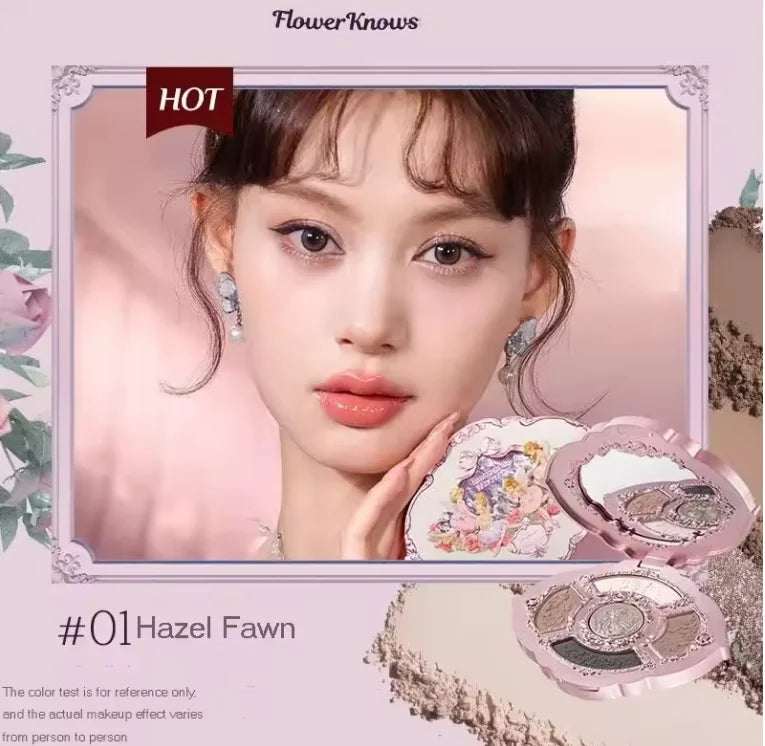 Flower Knows Makeup Butterfly Cloud Collar Collection Embossed 6 Color Eyeshadow Palette Long Lasting Waterproof Gliter For Eyes