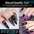 Galaxy Gel Nail Polish 12 PCS Jelly Nail Set Glitter Cat Eye Color Changing Nail Polish Kit Treasure Box Collection With 4 PCS B