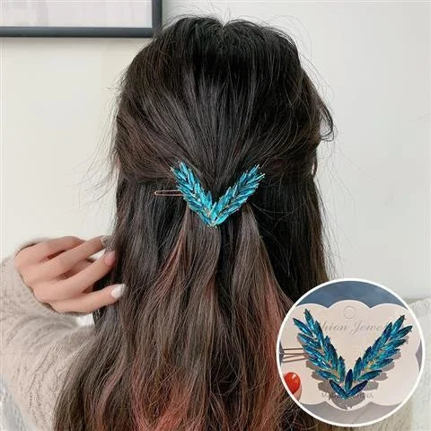 Luxury Shining Crystal Hair Clip For Women Korean V Shape Buckle Hairpins Girls Hair Accessories Headwear Fashion Ornaments Gift