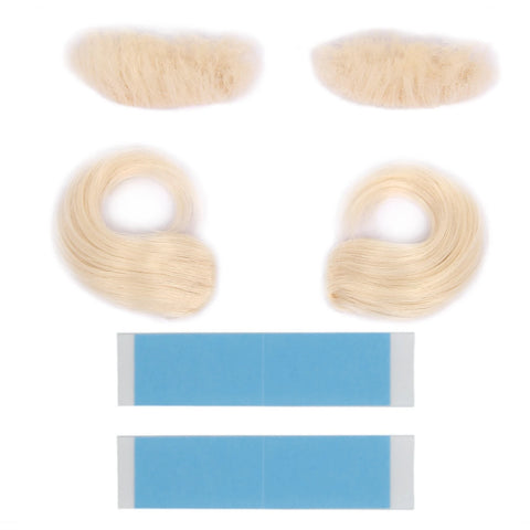 REEWES Christmas Santa Claus Hair Wig+Beard Set Cosplay Accessory Blonde synthetic  Wig For Men Halloween Dress Costume