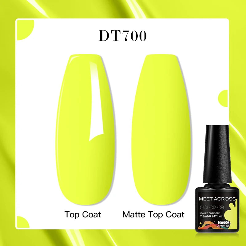 MEET ACROSS 8 Colors Mirror Gel Nail Polish Long-lasting Quick-drying Metallic Gold Silver Red Semi Permanent Varnish Nail Art