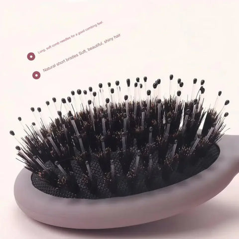 Portable Mini Paddle Brush Pig Bristle Matte Pocket Wet Brush Lightwear Frosted Hair Comb Holiday Vocation