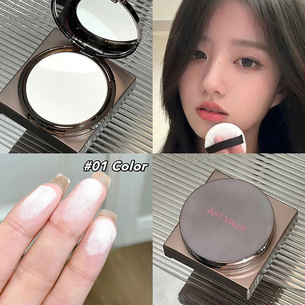 3 Colors Face Pressed Powder Long Lasting Oil Control Face Foundation Waterproof Face Powder Brighten Skin Concealer Cosmetics